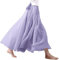 Jupe longue plissée en lin pour femme - En coton et lin - Style bohème - Couleur unie - Pour les loisirs, lilas, taille unique