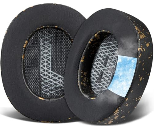 SOULWIT Cooling Gel Replacement Ear Pads for JBL Live 500BT/Live 500 BT Around-Ear Wireless Headphone, Earpads Cushions with Noise Isolation Foam - Black Gold