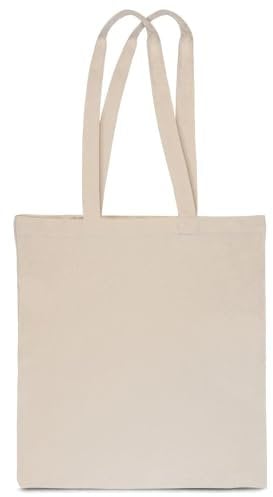 SAKETOS 5 Stück Stofftasche 38 x 42 cm - Tote Bag Naturfarbe - Stoffbeutel zum Bemalen Unbedruckt - Baumwolltasche mit Zwei Langen Griffen - Tragetasche, Einkaufstaschen
