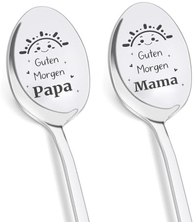 2 pezzi di cucchiaino da caffè, regali per mamma e papà con incisione A