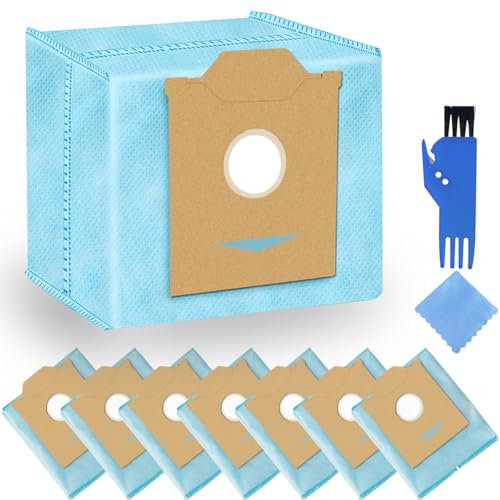 EATBALE 8 Pcs Dust Bag Kit for Yeedi Cube for Yeedi CC Robot Vacuum Cleaner with Self-emptying Station Replacement Parts 3 L Capacity Vacuum Bag Disposable Attachment Consumable Accessories Kit
