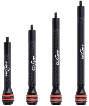 SHARROW Bogenschießen Carbon Bogen Stabilisator Stange 6 8 10 12 Balance Bar Seitenstange Extender Stoßdämpfer Dämpfung Schalldämpfer für Compound Recurve Bogen Jagd (10 Zoll)