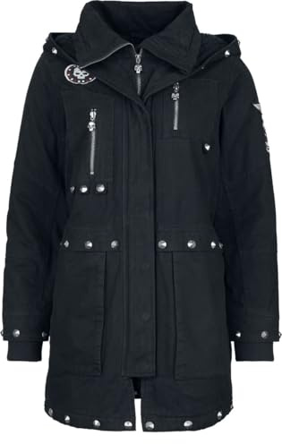 Rock Rebel by EMP Damen schwarze Winterjacke mit Nietendetails
