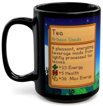 Creator's Cove Stardew Valley Game Tea Mug Drink Black Coffee Cup, Gift for Video Game Lover Farm Adventure Gaming For Family Friends