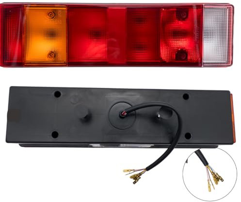SERTPLAS LKW Heckleuchte 24V Rückfahrscheinwerfer - Passend für MB Actros, Atego, Axor, Unimog - mit kabel Anschluss - Bremslicht, Rücklicht, Blinker, Seitenmarkierungsleuchte - E-Prüfzeichen TÜV