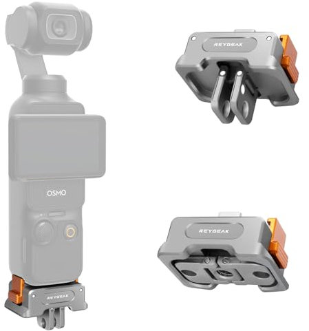 REYGEAK per DJI OSMO Pocket 3 Base adattatore di ricarica, lega di alluminio Type-C Charging Dock Fit Arca-Swiss Standard, montaggio a sgancio rapido con foro per vite da 1/4, doppio artiglio