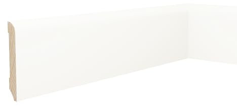 Onlywood Battiscopa Legno Bianco Liscio Made in Italy - Altezza Battiscopa legno 70 mm - Spessore 10 mm - Asta da 2,4 Metri - Laccato BIANCO RAL 9010 o 9016 a scelta (Bianco RAL 9010)