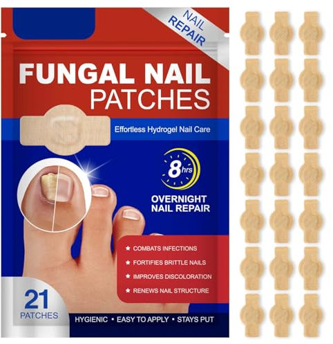 21Pcs Fungal Nail Treatment Patches – Extra Strong 8-Hour Repair Pads for Toenail Fungus, Ingrown Nail Relief & Damaged Nail Recovery