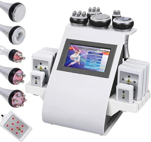 6 in 1 Cavitation Machine,Hbealifee Body Beauty Machine Professional Radio Frequency Massager Vacuum Reduction Device for Arm Waist Thigh Hip Leg Body Contouring Machine