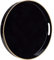 Simmer StRound Plastic Tray one Decorative, Round Plastic with Handles, Modern Vanity and Serving for Ottoman, Coffee table, Kitchen and Bathroom, Size 13 (Black)