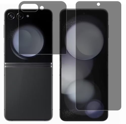 Arrivly 2 Pack Privacy Screen Protector for Samsung Z Flip 5 [Anti-Spy] Anti-Peeping Bubble-Free Fingerprint Support Display Cover Flexible TPU Film [Not Tempered Glass] (Galalxy Z Flip 5)