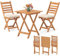 KOMFOTTEU 3 TLG. Balkonset klappbar, Gartenmöbel-Set aus Akazienholz, Bistrotisch mit 2 Stühlen, Sitzgruppe mit 2 Kissen, Gartengarnitur für Terreza, Balkon (Horizontal)