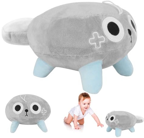 DAJILI Dandy's World Plush, Pebble Plush Toy, 10in Grey, Bble Plush for Home Kids' Bedroom Decor, Perfect for Home Decor, Birthday, Christmas Choice for Boys Girls