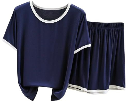 Mashaouyo Set pigiama corto da donna, pantaloncini e top, pigiama da damigella d'onore, 2 pezzi, pigiama estivo per set maglietta da notte per donne britanniche pigiama da donna pantaloni da salotto