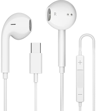 JYCHEYI USB C Headphones Wired for iPhone 17/16/15 Series, for iPad Pro Air 5/4/Mini 6/iPad 10th, Type C Earbuds for MacBook Pro/air, Control Microphone, Volume, Music, 1 Pack