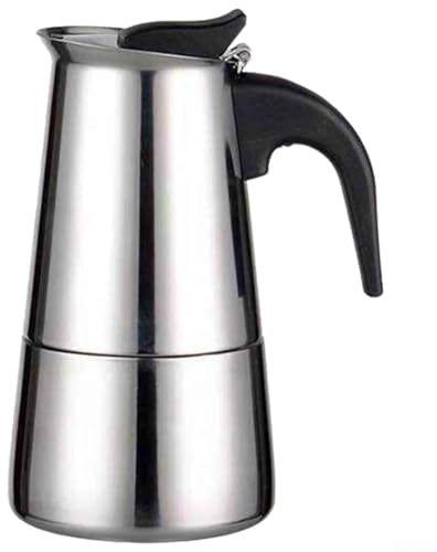Caffettiera in acciaio inox, per piano cottura a induzione, capacità 2, 4, 6, 9 tazze, con manico ergonomico, valvola di sicurezza per piano cottura a gas elettrico a induzione, casa, cucina, caffè