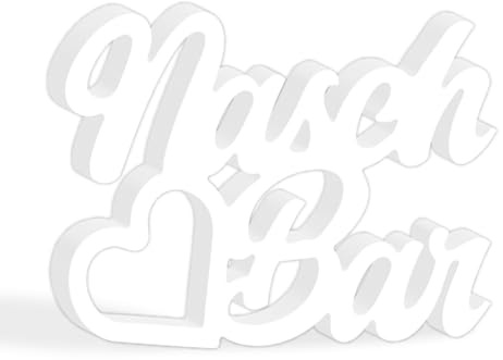 Putuo Decor Naschbar Schild Deko – Candybar Schriftzug als PVC-Tischdeko in Herzform für Hochzeiten, Geburtstage & Partys – Schwarz – 27×19×1,5 cm