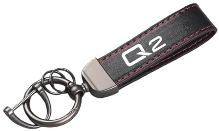 SDYAYFGE Porte-clés Anti-Perte,pour Audi Q2 Key Voiture Chain Cuir Rings Multifonction Porte Étanche Anti-Rayures Clef Gifts,A