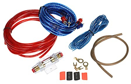 Akozon 1200W Car Audio Subwoofer Amplifier Installation Kit AMP Wiring Kit Cable Holder Wire Cable