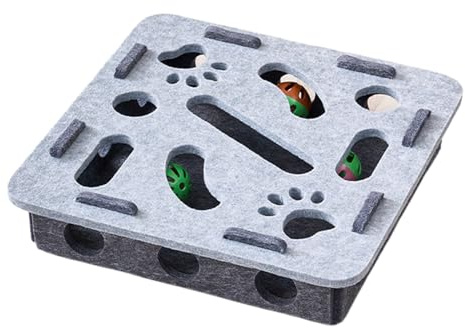 Cat Puzzle Box - Interactive Ball Track Toy | Sensory Mind Game Activity Center, Exercise Scratcher for Indoor Play, Enrichment Tool for Boredom Relief and Hunting Instincts