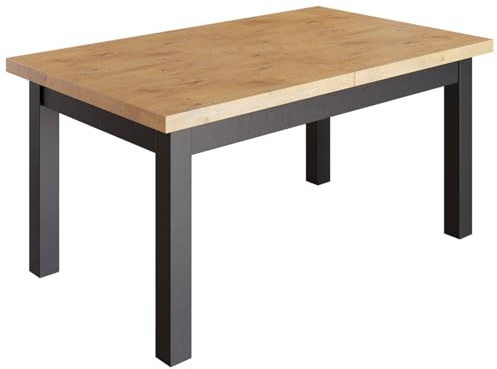 FURNEO | Esstisch Ausziehbarer Hermes - Stabil und Stilvoll - für Küche und Esszimmer - Loft (Lancelot, 80x120x160)