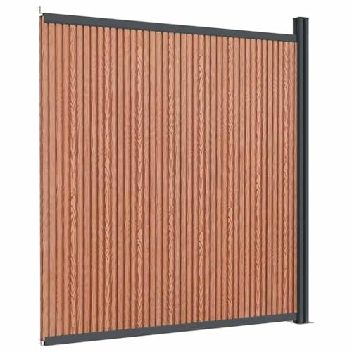 Panneau de clôture WPC marron 173 x 186 cm - Clôture brise-vue pour l'intimité et la sécurité - Élément de clôture stable en composite bois-plastique - Clôture de jardin décorative