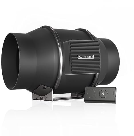 AC Infinity CLOUDLINE S6, Quiet 6” Inline Duct Fan with Speed Controller - Ventilation Exhaust Fan for Heating Cooling Booster, Grow Tents, Hydroponics