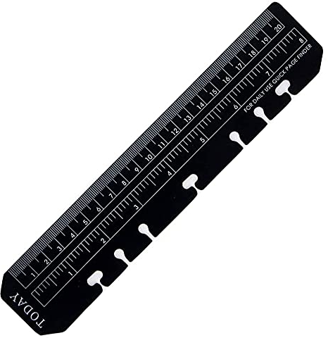 A5 Lineal BE-TOOL schwarz Kunststoff Notebook Binder Lineal für nachfüllbare 6-Ringbinder, Tagebuch, Organizer, Notizbuch