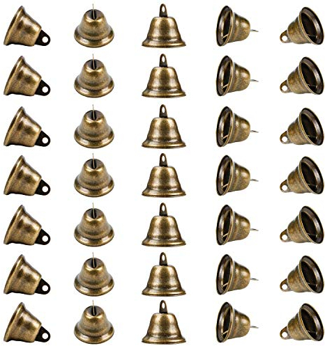 Belle Vous Vintage Bronze Glöckchen zum Basteln (35er Pack) 40 x 35 mm Kleine Anhänger zum Basteln, Deko Glocke, Kuhglocke Klein Weihnachten, Hochzeiten, Schmuck, Klangspiele, Hunde Einbruchstraining