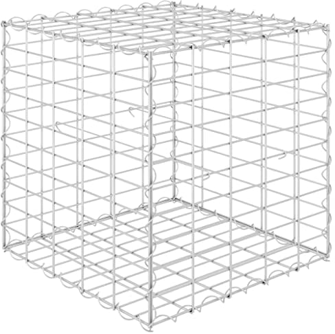 vidaXL Gabionen Hochbeet Würfel Steinkorb Drahtkorb Pflanzkübel Pflanzkorb Blumentopf Blumenkasten Gabione Steingabionen Stahldraht 50x50x50cm