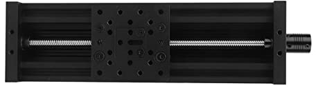 Manuelle Linearbühne Schiebetisch Kugelumlaufspindel, Schraubschiebetisch Linientisch Aluminiumlegierung 3D-Drucker Graviermaschine Schwarz/Silber(300mm-schwarz)