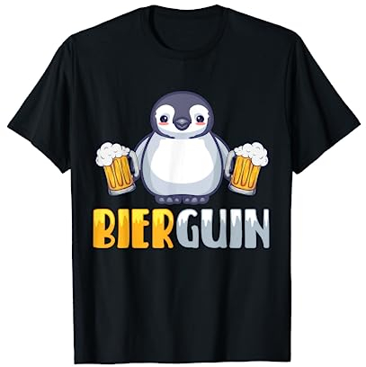 Bierguin der lustige Pinguin Biertrinker Bierparty Bier T-Shirt