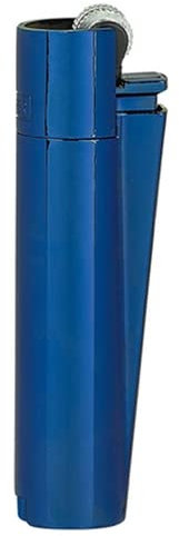 Clipper Metall Large Feuerzeug Gas - 1x Feuerzeug Edles Design inkl. Geschenk Box + DHB (Deep Blue)