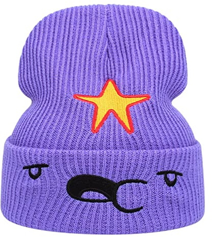 UMiCHOi Coole Anime-Beanie-Mütze für Erwachsene, Herren, Damen, lustige Mütze, Cartoon-Beanie-Mütze für Teenager, Violett, Einheitsgr��e