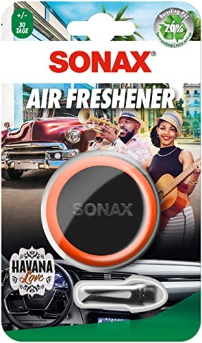 SONAX Air Freshener Havana Love (1 Stück) Lufterfrischer mit karibisch fruchtigem Duft und langanhaltendem Dufterlebnis für den Fahrzeuginnenraum | Art-Nr. 03680410