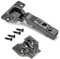 Emuca - Set Scharniere für Eckanschlag X91N und Montageplatte, Montageplatte zum Anschrauben, öffnung 105º. Titanium, Stahl, 20 St.