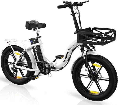 EVERCROSS EK6 Elektrofahrräder Erwachsene, faltbares E-Bike mit 20 x 4,0 Breiten Reifen, E Bike Mountainbike mit 7 Gang Getriebe, 48V 15AH Akku, 250W Motor, 33,2kg Gewicht, Doppelstoßdämpfern