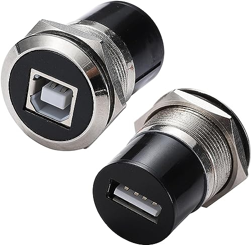 PENGLIN 2 Stück USB B auf A Einbaustecker, USB Typ B auf USB 2.0 Adapter Lötfreie Buchse auf Buchse Konverter Datenübertragung für Audio Video Optoelektronik Netzwerk