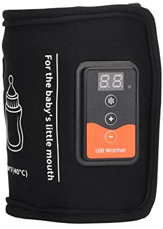Chauffe-biberon USB 10 W, Thermostat de Poche, Chauffe-biberon Portable avec écran LCD avec Lanière à Crochet et Boucle, Accessoires de Voyage en Plein Air Chauffe Biberon Voiture