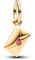 Pandora Moments Love envelope 14k gold-plated dangle with red cubic zirconia