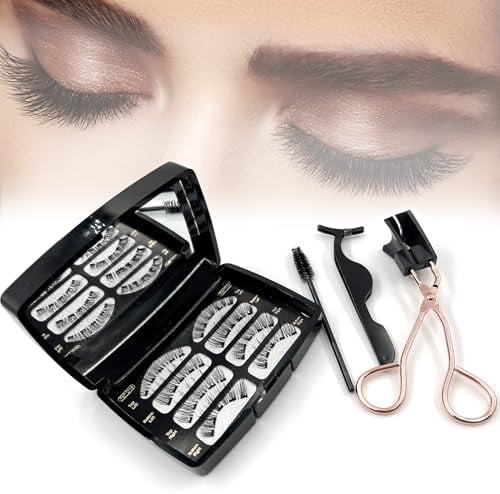 Magnetische Wimpern Wimpernlifting Set: Wimpern Magnetisch Magnet Wimpern ohne Eyeliner Natürlicher Look Wiederverwendbare Magnetwimpern Magnetic Eyelashes kein Kleber erforderlich Einfach zu bedienen