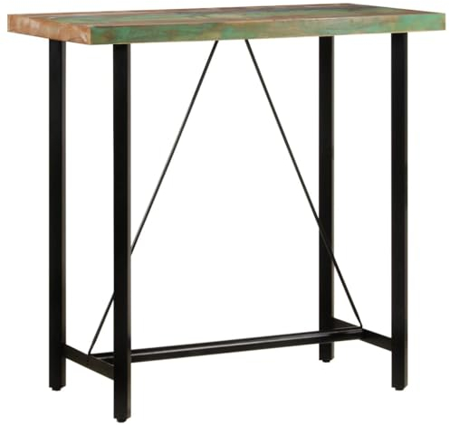 LAPOOH Bartisch 110x55x107 cm Altholz Massiv und Eisen, Stehtisch Küche, Tisch, Hochtisch, Bartische & -theken, Esstisch, Bar Tisch, Bar Table - 356373