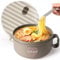 AI LOVE PEACE Microwave Noodle Bowl, BPA-Free 1200ml Soup Mug with Handles, Portable Ramen Container for Students & Offices, Beige