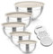 Homikit Mixing Bowls Set of 5, Stainless Steel Salad Bowls with Airtight Lids & 3 Grates, Metal Nesting Bowls for Mixing/Baking/Serving/Storing, Easy Clean - 0.7/1/1.5/2.6/4.6L (Khaki)