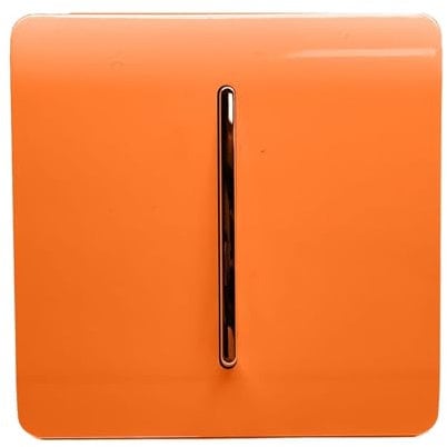 Trendi Switch Fan Isolator 10A Triple Pole Chrome Rocker Switch in Sunset Orange