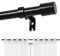 Joydeco Einstellbare Schwarz Gardinenstange Set 76cm-114cm Dekorative Vorhangstange mit Aluminium Endkappe für Duschraum Schlafzimmer Wohnzimmer DEY2A