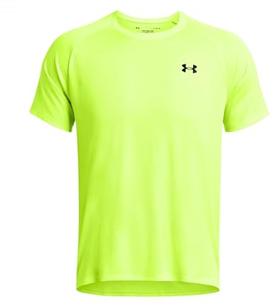 Under Armour Tech Herren-T-Shirt, strukturiert, kurzärmelig, High Vis Gelb/Schwarz (731), 3X-Groß
