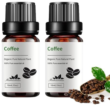 VARKAGE 2PC Kaffeeöl 10ml Pure Coffee Essential Oil - KaffeeöL Gegen Falten, ätherisches Kaffeeöl für die Aromatherapie, Kaffeeöl für die Haut, Düfte, Badebomben, Spray, Kerzen und Seifen