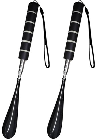 2 Pièces Chausse Pied Long,Telescopique 30-71cm,Chausse Pieds Long Manche en Métal et Plastique,Pour Personnes âgées, Hommes, Femmes, Enfants