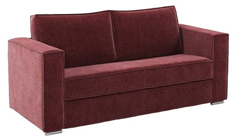 Vente-unique - Schlafsofa 3 Loreto - Polyester - Bordeaux